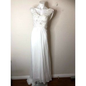 Abaowedding Women's Wedding Dress Lace Double V-Ne